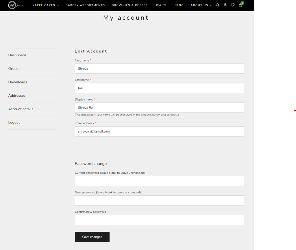 User Account & Profile Management of an ecommerce website